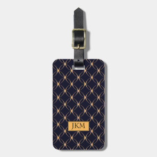 luxurious black gold Metal monogram personalise  Luggage Tag