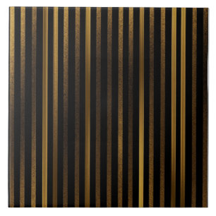 Luxurious Black Gold Stripes Tile