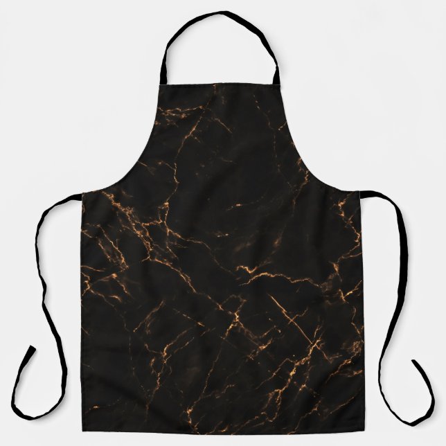 Luxurious Black Marble: Elegant Texture Apron (Front)