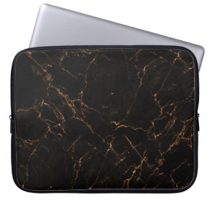 Luxurious Black Marble: Elegant Texture Laptop Sleeve