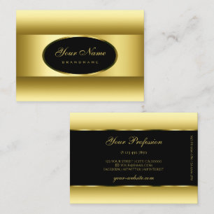 Luxurious Black Ochre Gold Ombre Golden Oval Frame Business Card