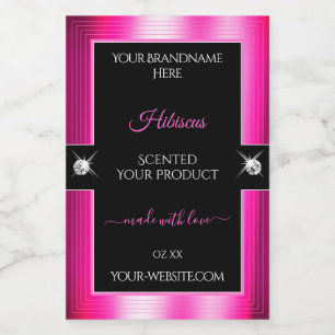 Luxurious Black Pink Shiny Brilliant Product Label