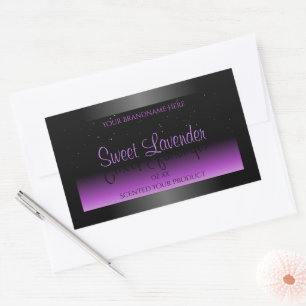 Luxurious Black Purple Product Labels Soft Glitter