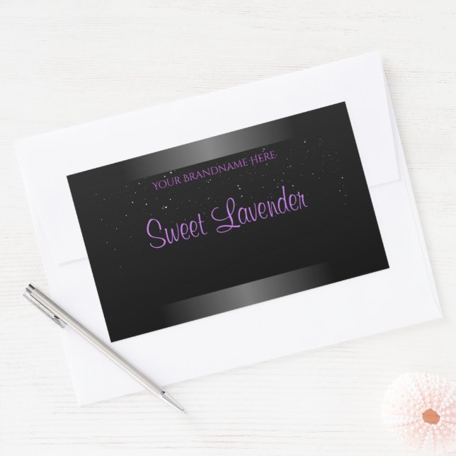 Luxurious Black Purple Product Labels Soft Glitter (Envelope)
