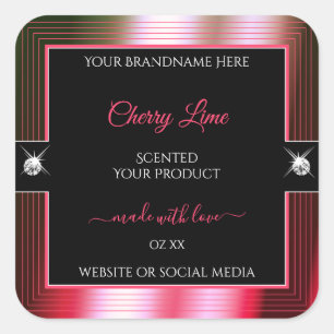 Luxurious Black Red Green Brilliants Product Label