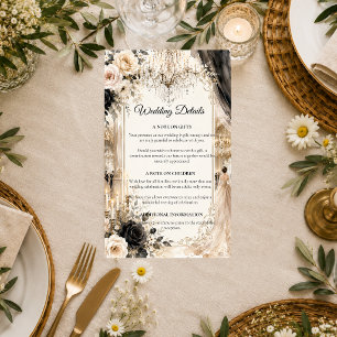 Luxurious Black Tie Elegance Wedding Enclosure Card