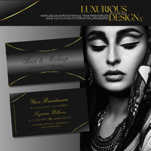 Luxurious Black with Gold Border Chic and Elegant Business Card