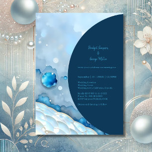 Luxurious Blue Watercolor Abstract Pearlescent