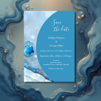 Luxurious Blue Watercolor Abstract Pearlescent