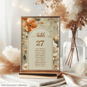 Luxurious Boho Terracotta Beige Olive Table Number
