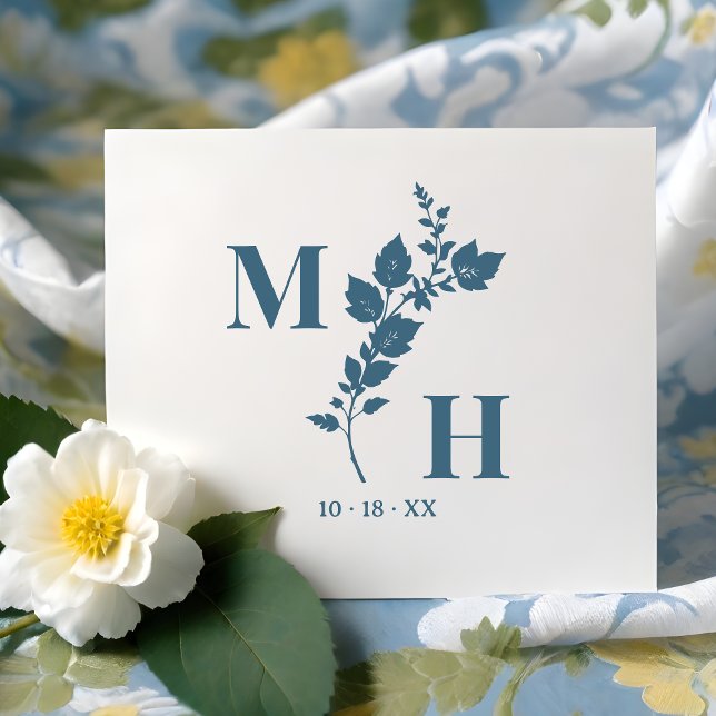 Luxurious Botanical Embellishment Wedding Initials Rubber Stamp (Luxurious Botanical Embellishment Wedding Initials Rubber Stamp. )