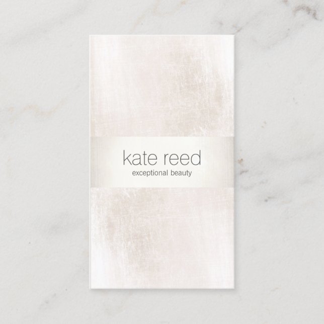 Luxurious Brushed White marble Silver Stripe Business Card (Front)