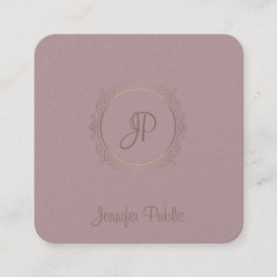 Luxurious Calligraphy Script Name Modern Template Square Business Card