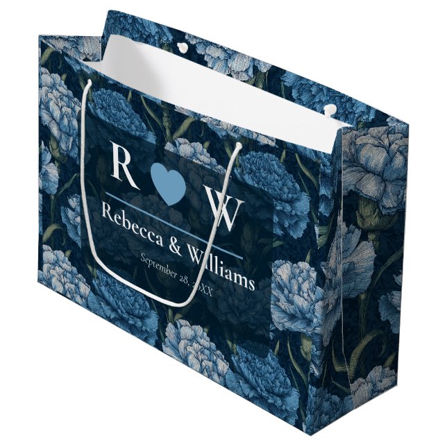 Luxurious Carnation Traditional Wedding Large Gift Bag (Front Angled)