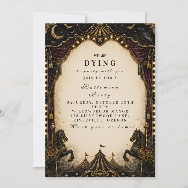 Luxurious Carnival Halloween Party Invitation (Front)
