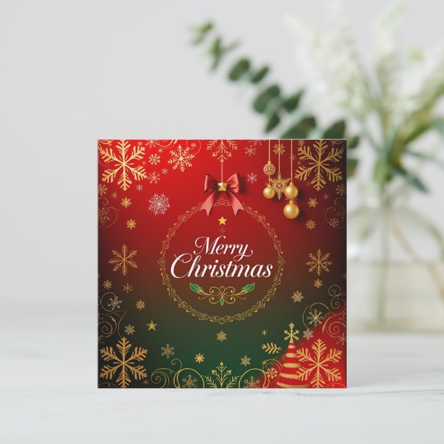 Luxurious Christmas Elegance Holiday Card (Standing Front)