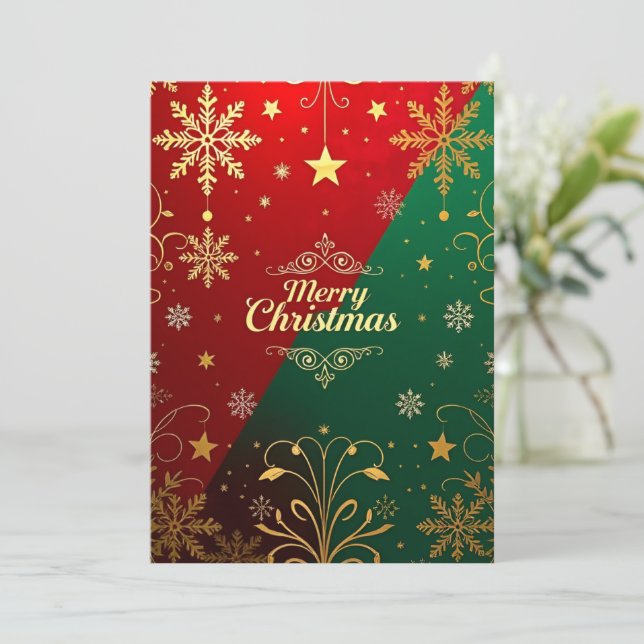 Luxurious Christmas Elegance Invitation (Standing Front)