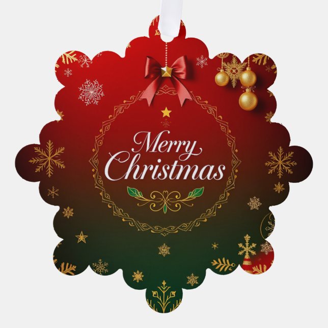 Luxurious Christmas Elegance Tree Decoration Card (Front)