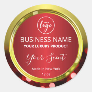 Luxurious Christmas Red And Gold Product Labels