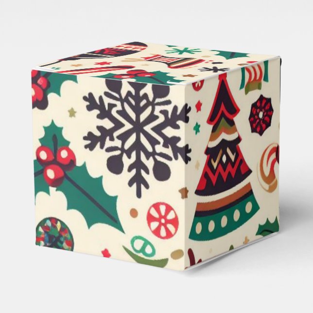 Luxurious Christmas Season Pattern  Favour Box (Front Side)