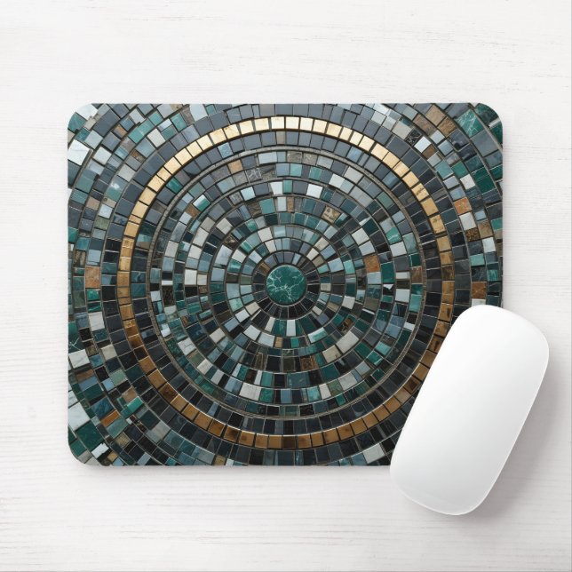 Luxurious Circular Mosaic Wall Macro Mouse Mat (With Mouse)
