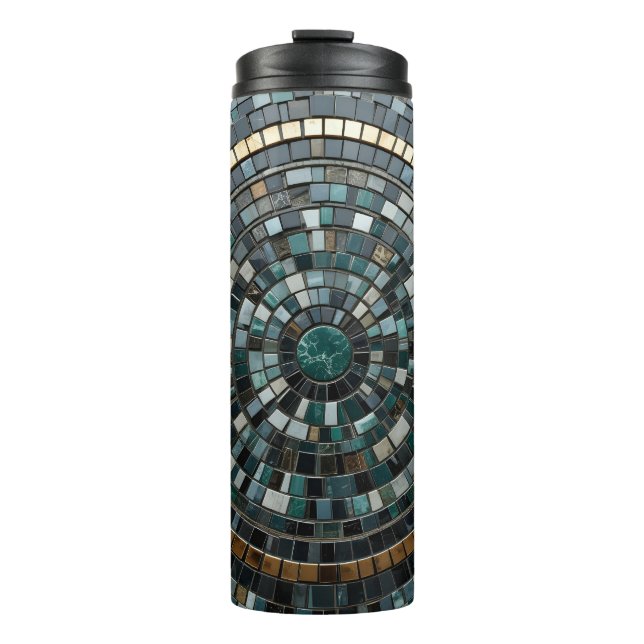 Luxurious Circular Mosaic Wall Macro Thermal Tumbler (Front)