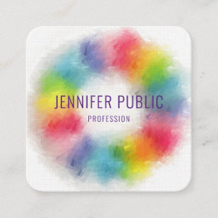 Luxurious Colourful Modern Elegant Template Square Business Card