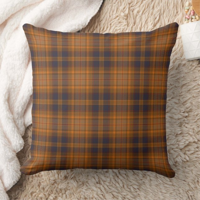Luxurious Copper Brown Plaid Cushion (Blanket)