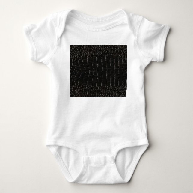 Luxurious crocodile leather: textile texture. baby bodysuit (Front)