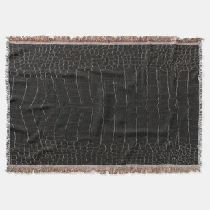 Luxurious crocodile leather: textile texture. throw blanket