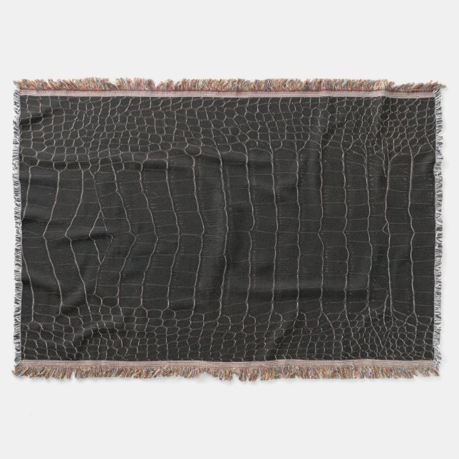 Luxurious crocodile leather: textile texture. throw blanket (Front)