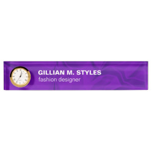 Luxurious Crushed Purple Satin Nameplate