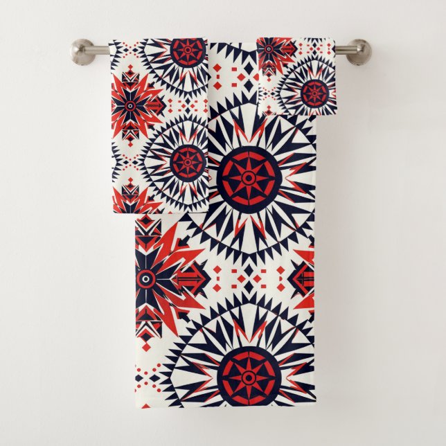 Luxurious Cyan "Cosmic Interlock" Plush Bath Towel (Insitu)