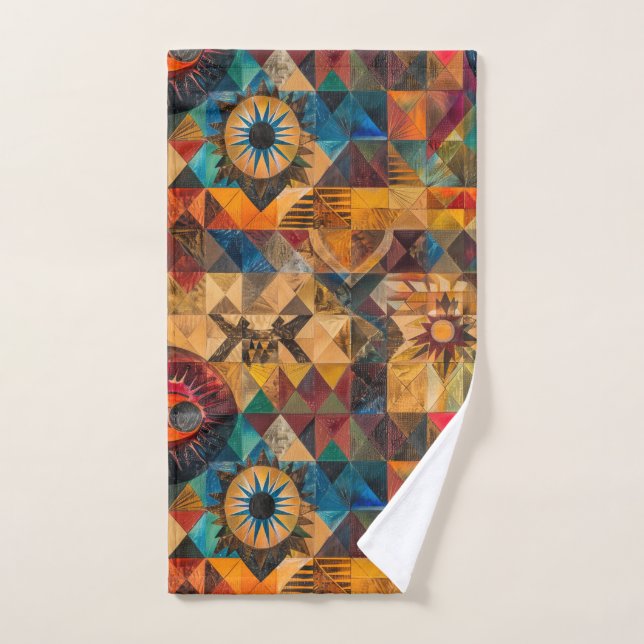 Luxurious Cyan "Inherited Artistry" Plush Hand Tow Hand Towel (Hand Towel)