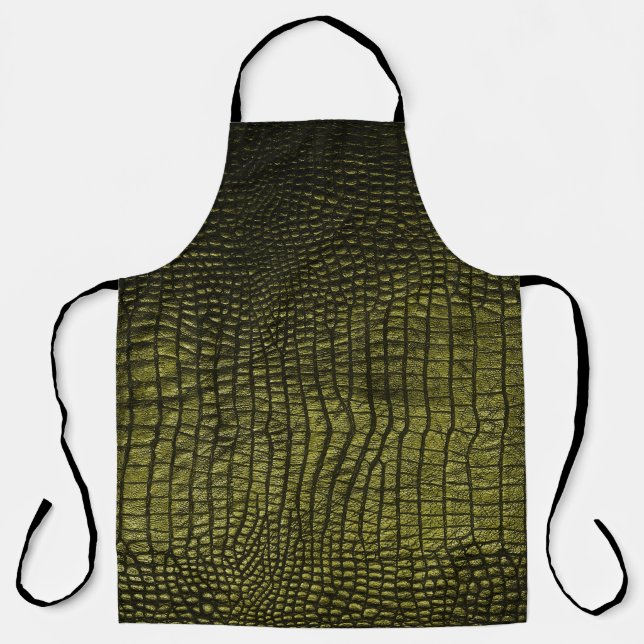 Luxurious dark crocodile skin texture. apron (Front)