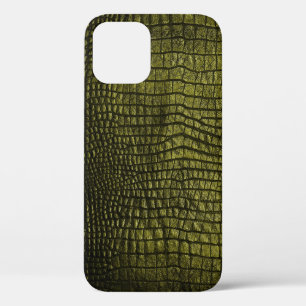 Luxurious dark crocodile skin texture. iPhone 12 case