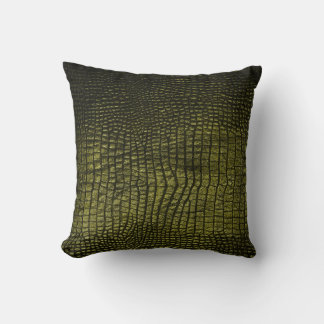 Luxurious dark crocodile skin texture. cushion