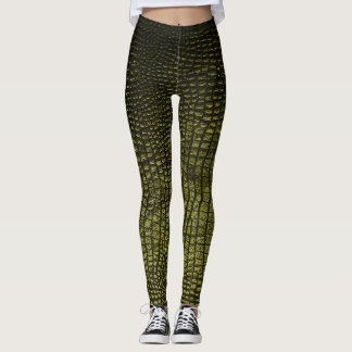 Luxurious dark crocodile skin texture. leggings