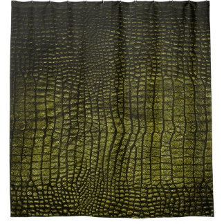 Luxurious dark crocodile skin texture. shower curtain