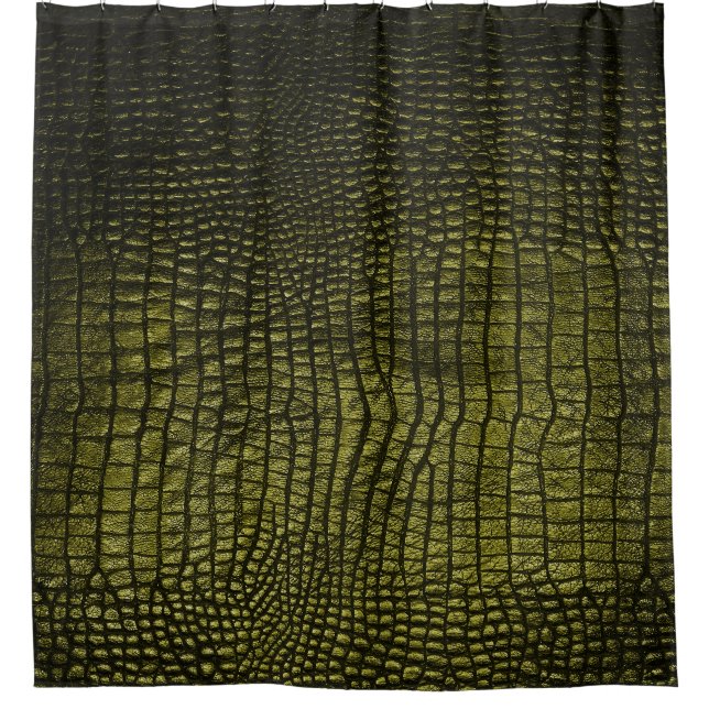 Luxurious dark crocodile skin texture. shower curtain (Front)
