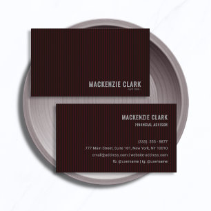 Luxurious Deep Burgundy Pinstripe Business Card