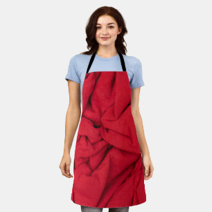 Luxurious Deep Crimson Crumpled Textile Background Apron