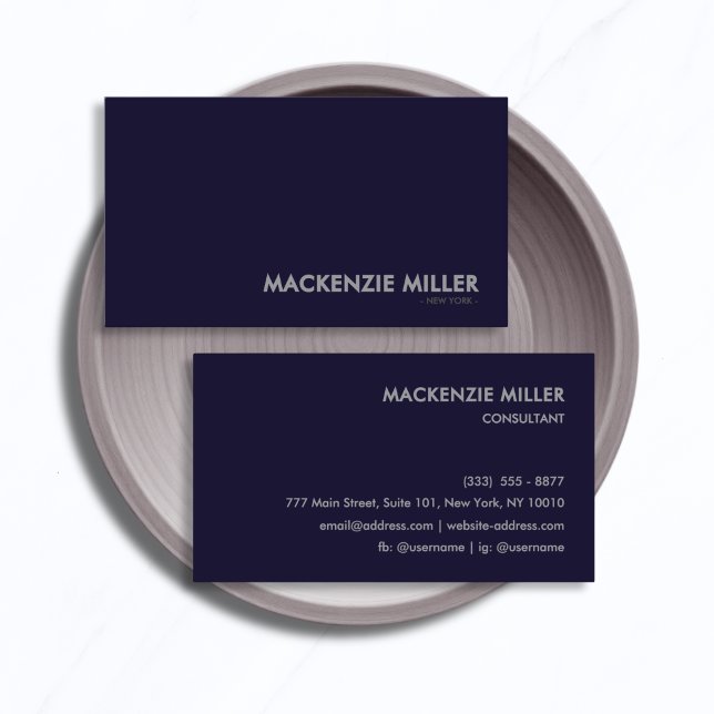 Luxurious Deep Navy Blue Monochrome Business Card (Creator Uploaded)