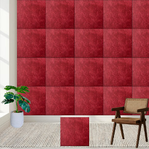 Luxurious Deep Red Velvet Texture Ceramic Tile
