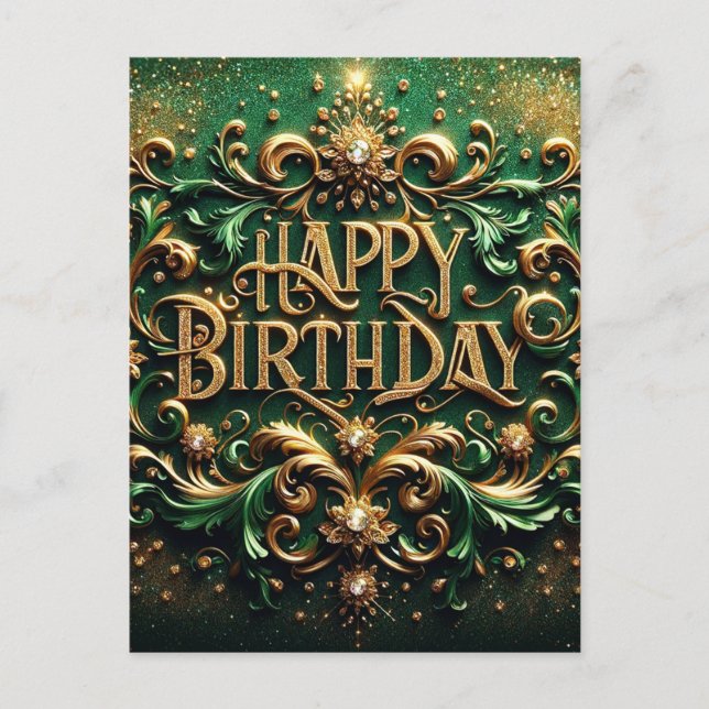 Luxurious Design Birthday Postcard (Front)
