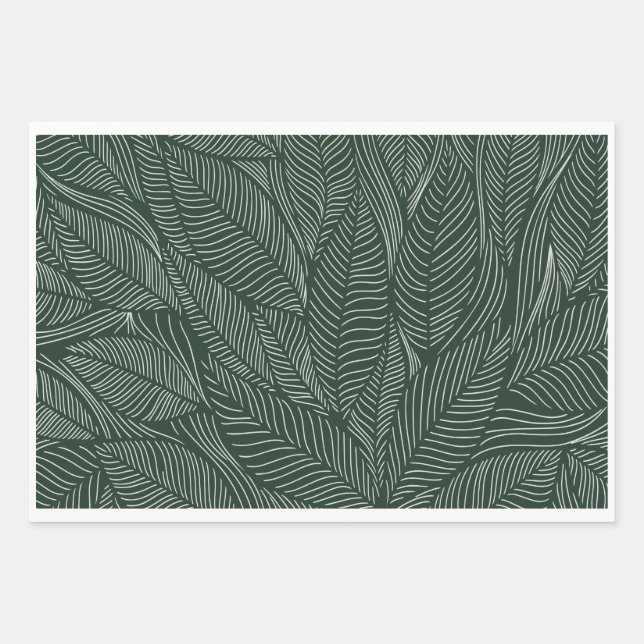 Luxurious design with a tropical leaf pattern wrapping paper sheet (Front)