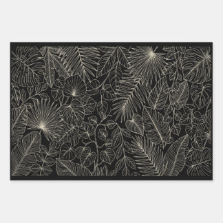 Luxurious design with a tropical leaf pattern wrapping paper sheet