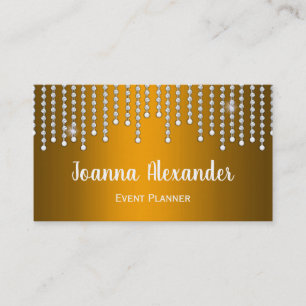 Luxurious Diamonds and Pearls Gold Business Card