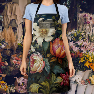 Luxurious Dutch Floral Painting Floral Designer  Apron