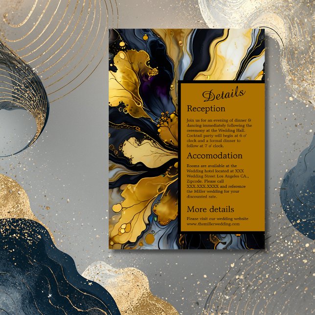  luxurious elegant black gold wedding enclosure card (Creator Uploaded)